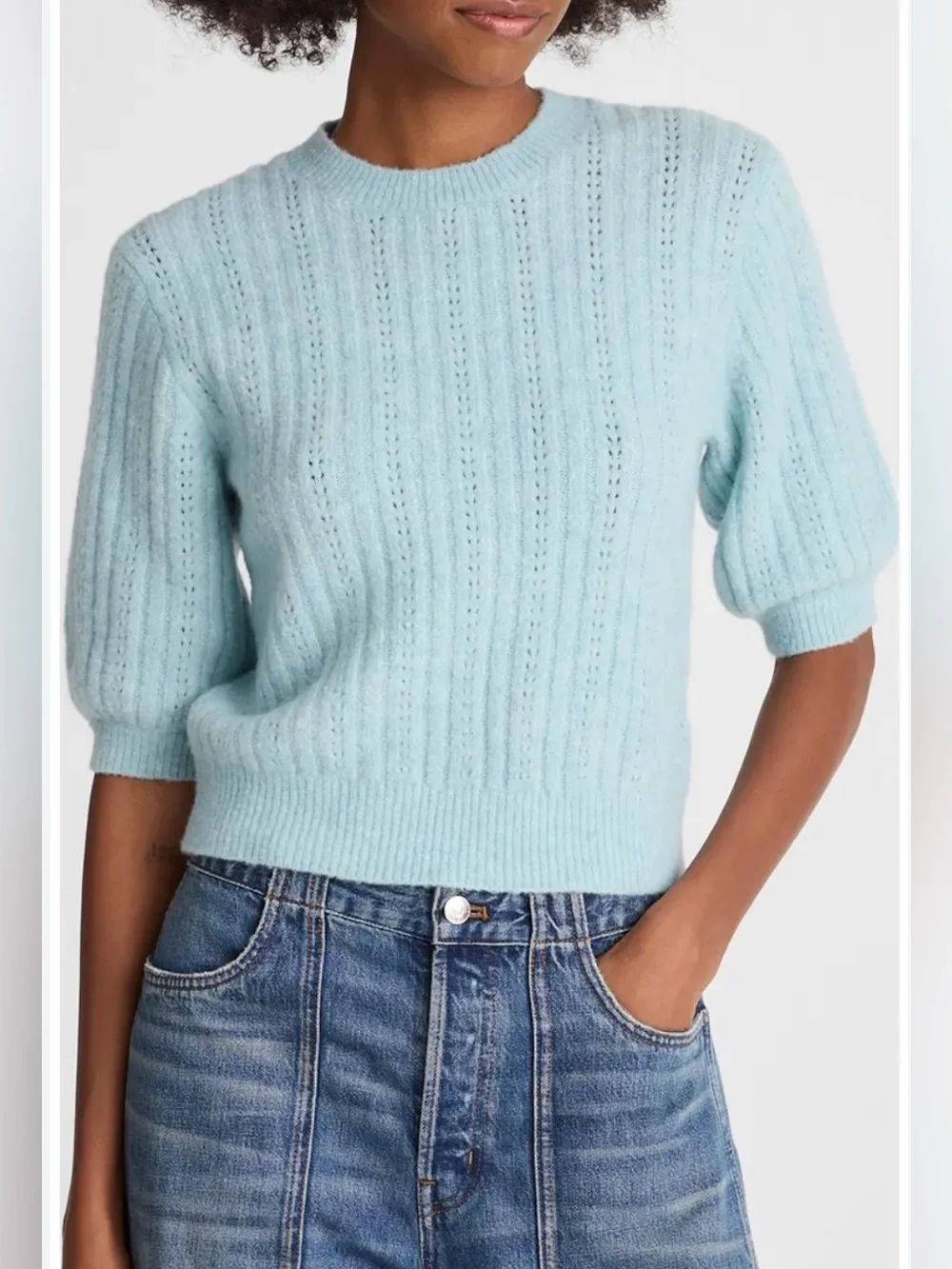 Madewell CloudSoft Short Sleeve Sweater size small